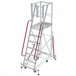 Escabeau mobile de rayonnage en aluminium renforcé et sécurisé