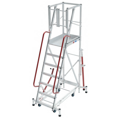 Escabeau mobile de rayonnage en aluminium renforcé et sécurisé