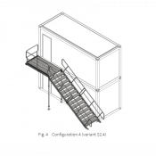 Escalier Conteneur Norme EN 12811 Acier Galvanisé 2KN