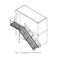 Escalier Conteneur Norme EN 12811 Acier Galvanisé 2KN