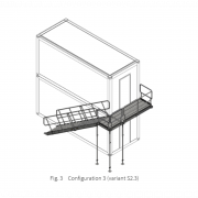 Escalier d'Accès Sécurisé Acier 2KN pour Conteneur Modulaire Norme EN 12811