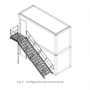 Escalier Montage Rapide Acier Galvanisé 2KN pour Bungalow Modulaire Base Vie Chantier