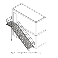 Escalier Montage Rapide Acier Galvanisé 2KN pour Bungalow Modulaire Base Vie Chantier