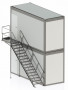 Escalier Réutilisable Acier 2KN pour Conteneur Superposé R+1 R+2 Base Vie Chantier