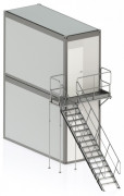 Kit Escalier Temporaire Acier Galvanisé 2KN pour Conteneur Base Vie Montage Rapide