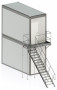 Kit Escalier Temporaire Acier Galvanisé 2KN pour Conteneur Base Vie Montage Rapide