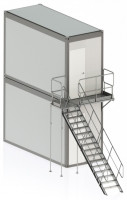 Kit Escalier Temporaire Acier Galvanisé 2KN pour Conteneur Base Vie Montage Rapide Kit Escalier Temporaire Acier Galvanisé 2KN pour Conteneur Base Vie Montage Rapide