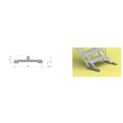 Assemblage de la section inférieure de l’escalier sur sol stabilisé