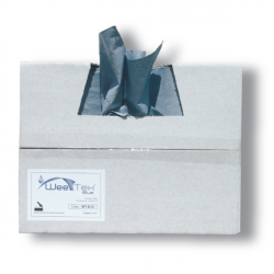 Essuyage WEETEX BLUE en boite aussi éfficace que 20 kg de chiffon