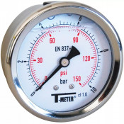 Manomètre axial inox Ø63 – Mesure pression fluide – Plage jusqu’à 600 bars