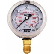Manomètre inox Ø63 à glycérine – Lecture bar/psi – Pression jusqu’à 600 bar