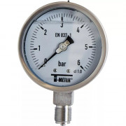 Manomètre tout inox Ø100 à glycérine – Usage agressif – Pression 60 bar