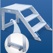 Marchepied roulant en aluminium grande plateforme 45°