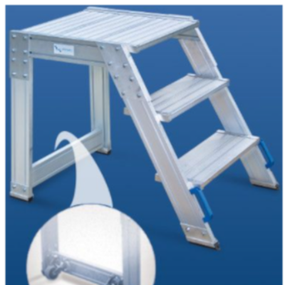 Marchepied roulant en aluminium grande plateforme 60°