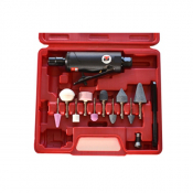Coffret mini meuleuse droite + jeu de 10 meules, pinces de 6 & 3 mm