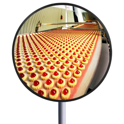 Miroir de signalisation rond en inox à usage intérieur ou extérieur