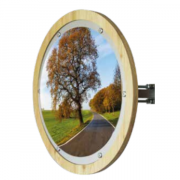 Miroir multi-usage intérieur et extérieur en bois mézèle et dispositif antigivre
