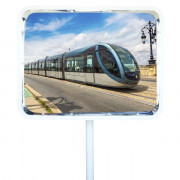 Miroir rectangulaire avec réflecteurs plexi, poly et Inox poli