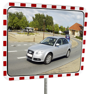 Miroir de surveillance blanc/ rouge en polycarbonate Garantie 5 ans