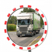 Miroir routier en inox rouge/blanc