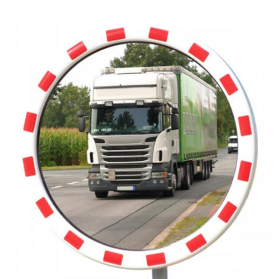 Miroir routier en inox rouge/blanc
