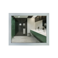Miroir plat avec cadre blanc