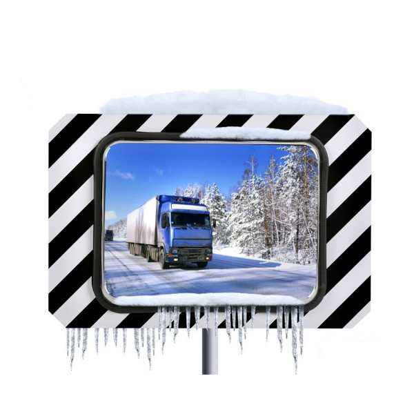 Miroir de signalisation rectangulaire antigivre et antibuée