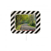Miroir routier réglementaire bois avec dispositif antigivre