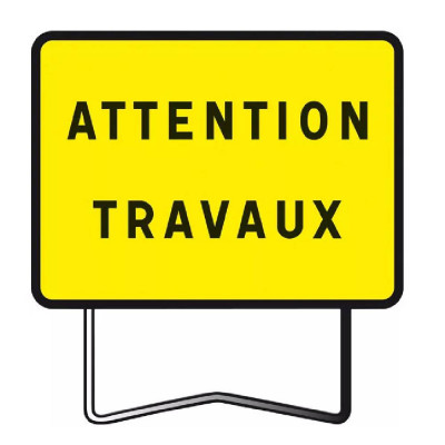 Panneau de Chantier Attention Travaux KC1 800x600 – Sécurité Maximale – Signalisation Conforme NF