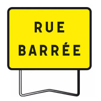 Panneau de Chantier KC1 800x600 Rue Barrée – Signalisation Sécurisée – Conforme NF