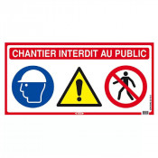 Panneau de Chantier 4 en 1 800x400 mm – Signalisation Sécurité – Conforme NF X08-033 Durable
