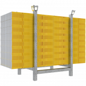 SET panneaux de coffrage bois 3 plis avec palette d’empilage galvanisée – 40 panneaux