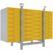 SET panneaux de coffrage bois 3 plis avec palette d’empilage galvanisée – 40 panneaux