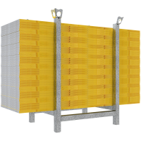 SET panneaux de coffrage bois 3 plis avec palette d’empilage galvanisée – 40 panneaux