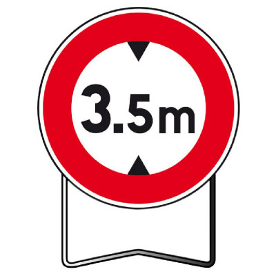 Panneau de Prescription B12 Interdit si Hauteur Supérieure à 3,50 m – Signalisation Routière Sécuris