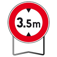 Panneau de Prescription B12 Interdit si Hauteur Supérieure à 3,50 m – Signalisation Routière Sécuris