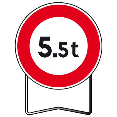Panneau de Prescription B13 Interdit si Poids Supérieur à 5,5 T – Signalisation Routière Sécurisée –