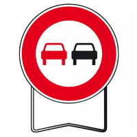 Panneau de Prescription B3 Voiture Interdit de Doubler – Signalisation Routière Sécurisée – Haute Ré