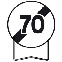 Panneau de Prescription B33 Fin de Limitation de Vitesse 70 km/h – Signalisation Routière Sécurisée 
