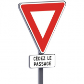 Panneaux routier Cédez le passage AB3a + M9c