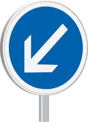 Panneaux routier Contournement obligatoire à gauche B21
