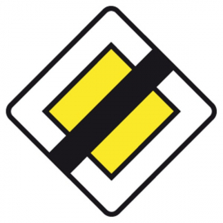 Panneaux routier Fin de route prioritaire AB7