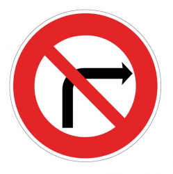 Panneaux routier "Interdiction de tourner à droite"