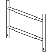 Elément garde-corps en aluminium avec 2 échelons