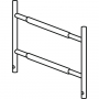 Elément garde-corps en aluminium avec 2 échelons