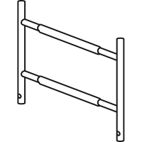Elément garde-corps en aluminium avec 2 échelons