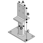 Pieds de poteau avec platine type "PPT"