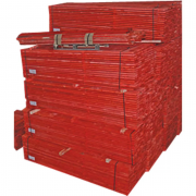 Planche Bois Rouge de Sécurité 3 m – Balisage Chantier – Haute Visibilité