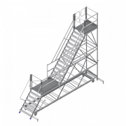Plateforme accès bungalow en aluminium 2 étages