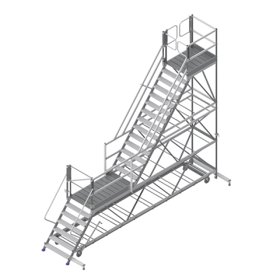 Plateforme accès bungalow en aluminium 2 étages